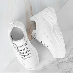 Chunky White Platform Sneakers